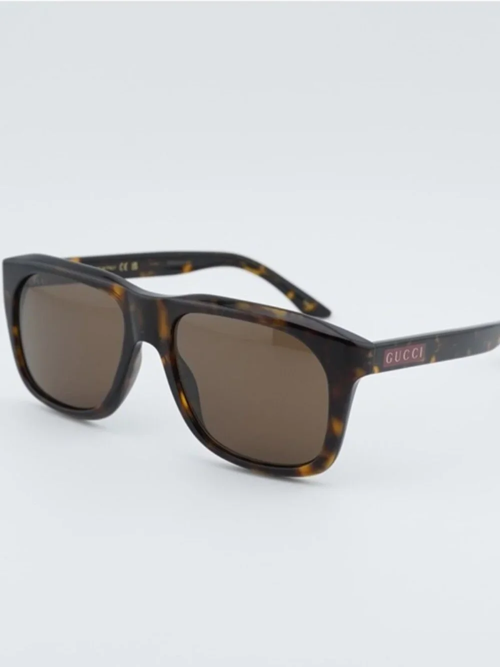 Gucci GG2077S 002 Sunglasses Havana Square Frame, Brown Lenses